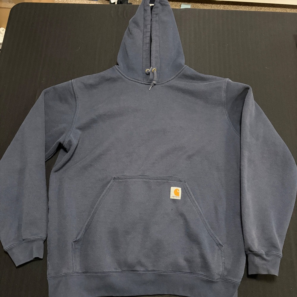 Carhartt Mens Original Fit Hoodie Navy Blue Large Pullover Sweatshirt K121
